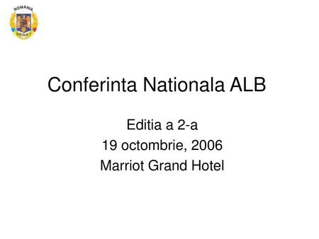 Conferinta Nationala ALB
