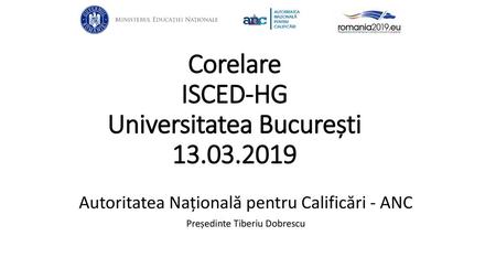 Corelare ISCED-HG Universitatea București