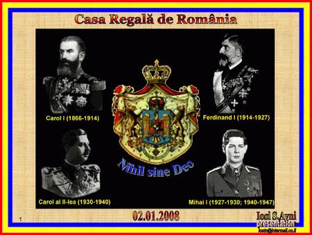 Iosi S.Avni presentation Nihil sine Deo Casa Regală de România