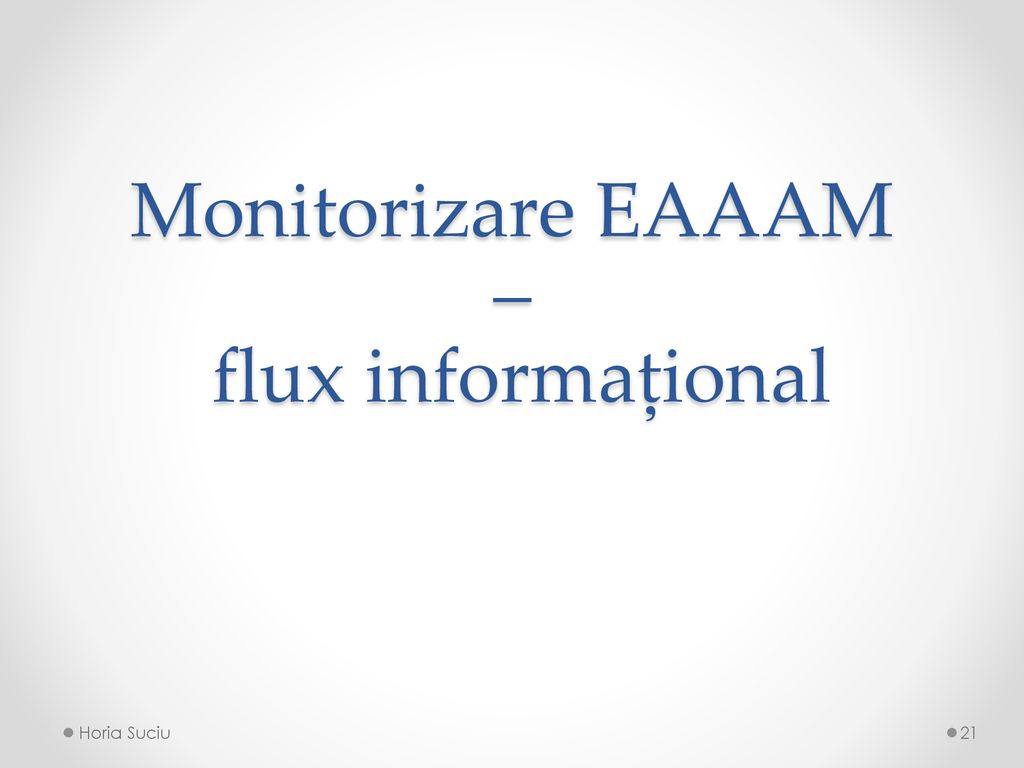 Monitorizare EAAAM – flux informațional