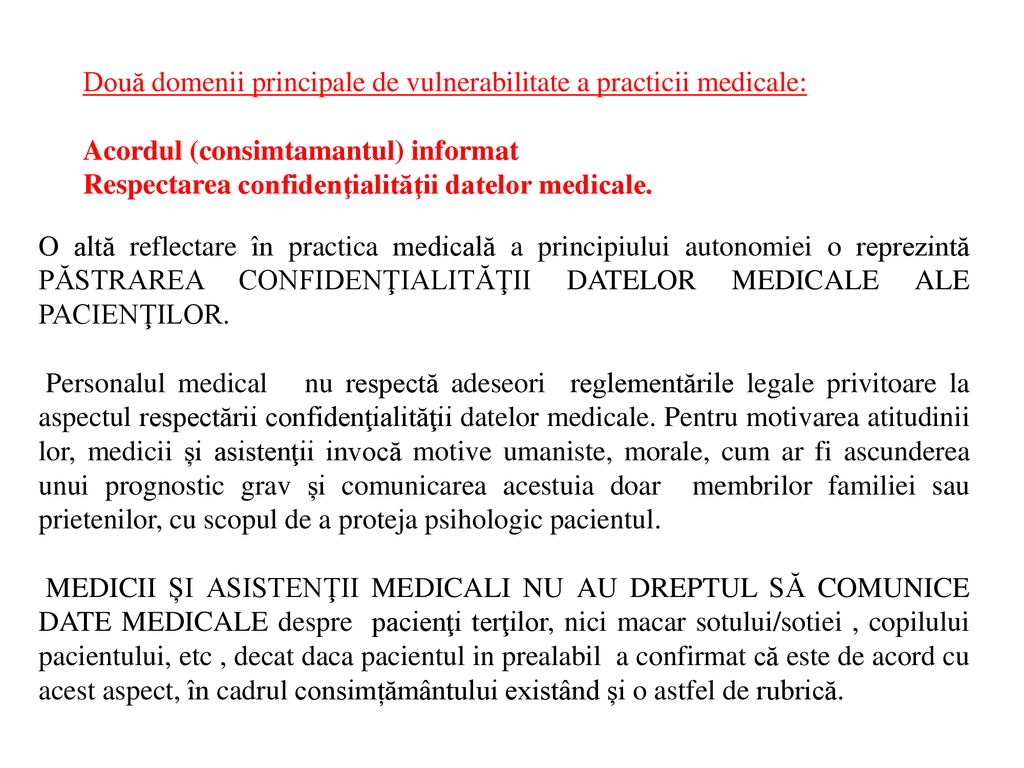 Două domenii principale de vulnerabilitate a practicii medicale: