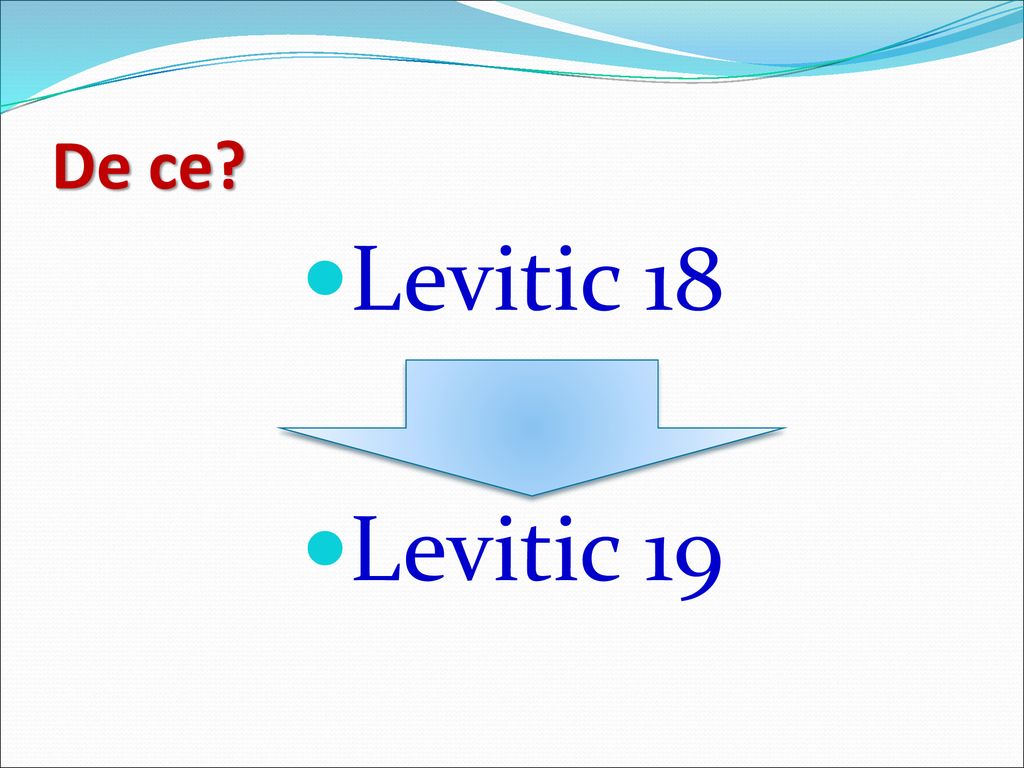 De ce Levitic 18 Levitic 19