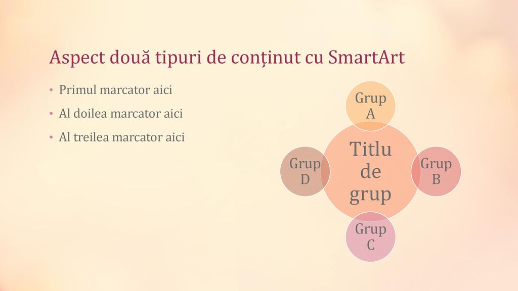Aspect două tipuri de conținut cu SmartArt