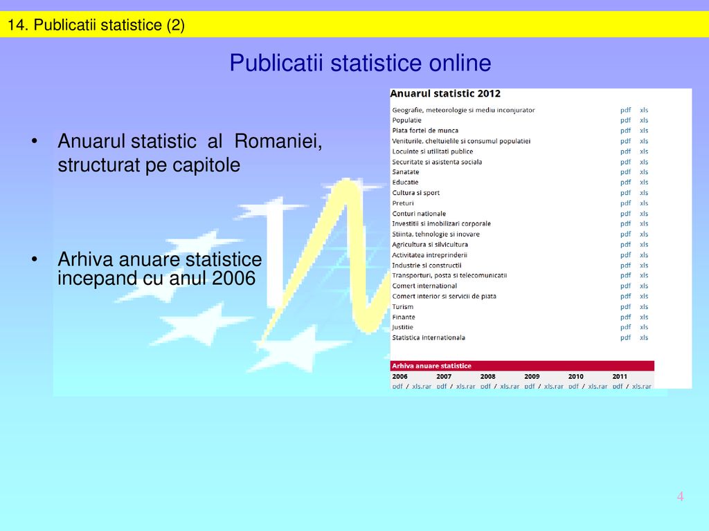 Publicatii statistice online