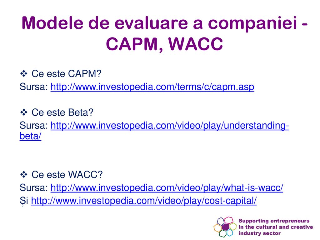 Modele de evaluare a companiei - CAPM, WACC