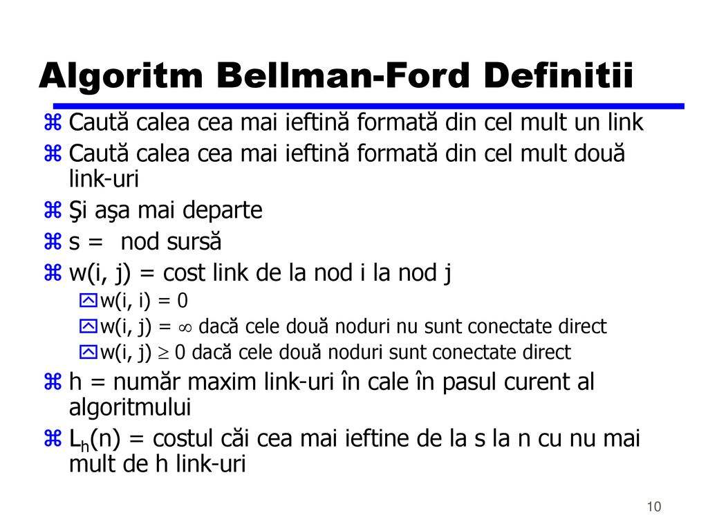 Algoritm Bellman-Ford Definitii