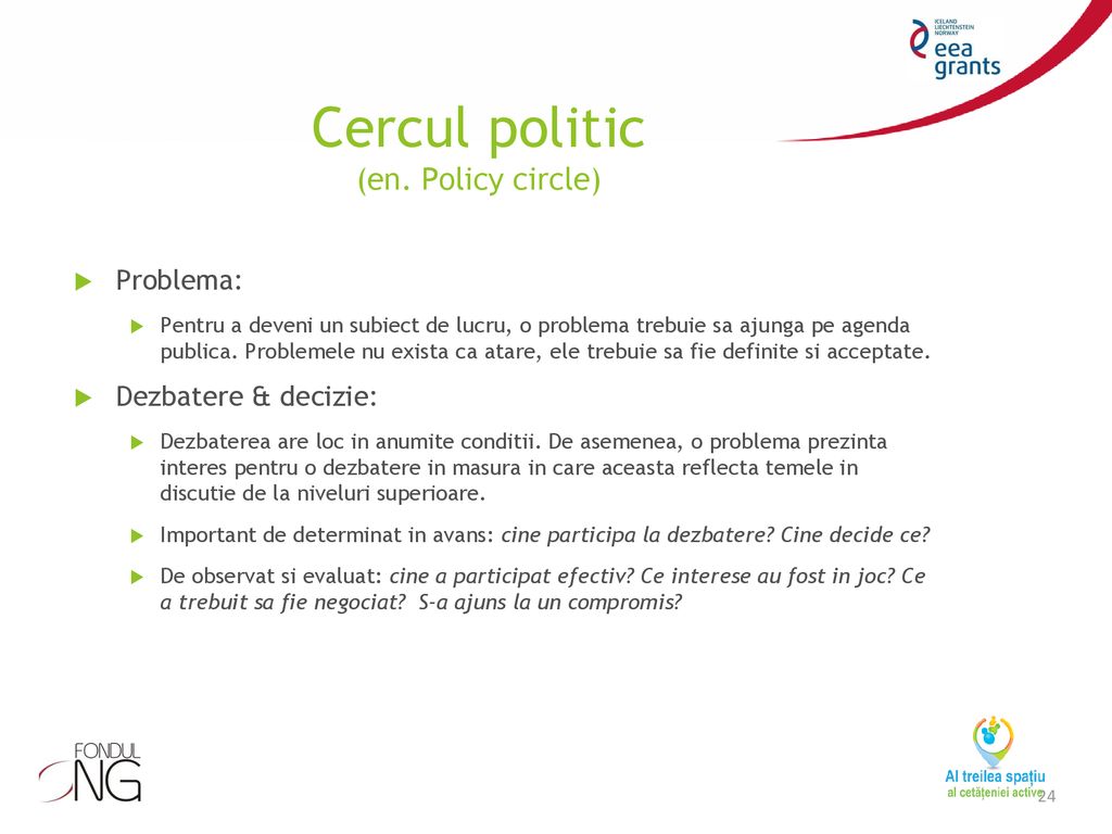 Cercul politic (en. Policy circle)