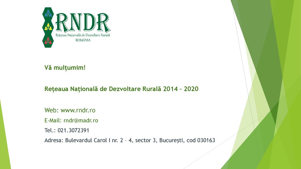 Rețeaua Națională de Dezvoltare Rurală 2014 – 2020