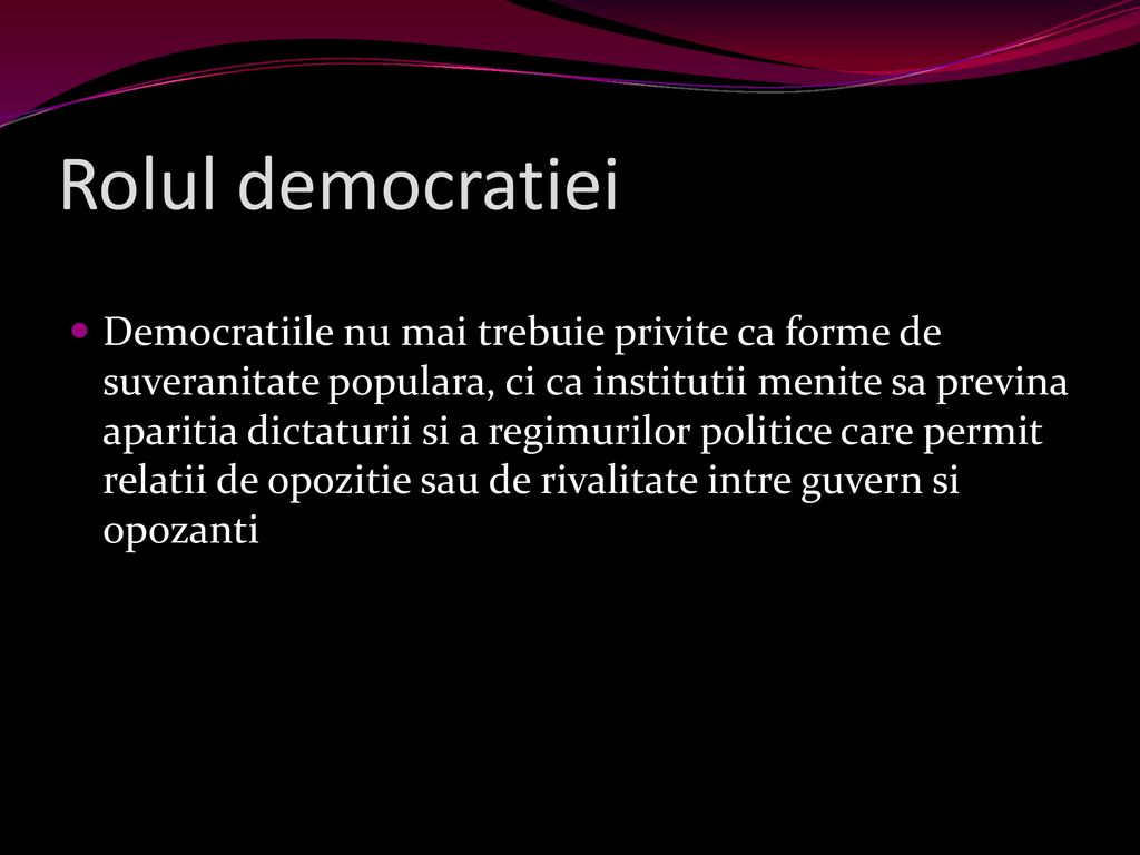 Rolul democratiei
