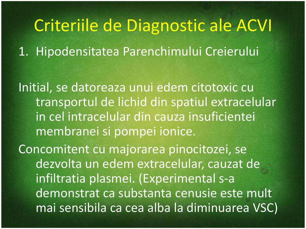 Criteriile de Diagnostic ale ACVI