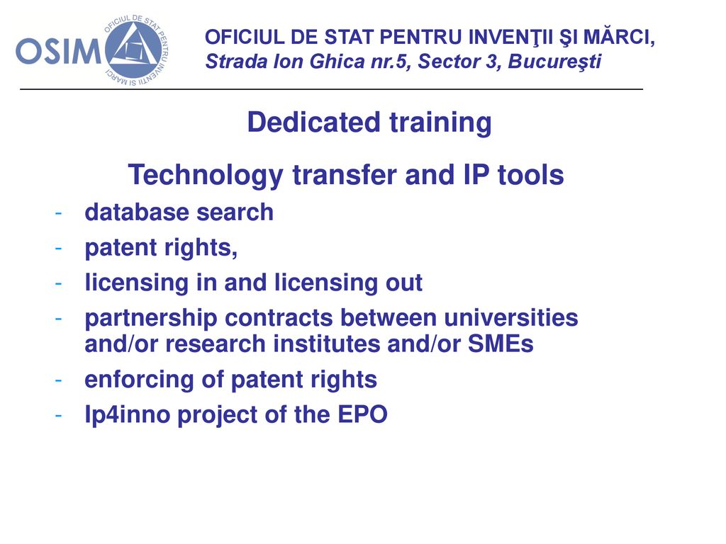 Technology transfer and IP tools