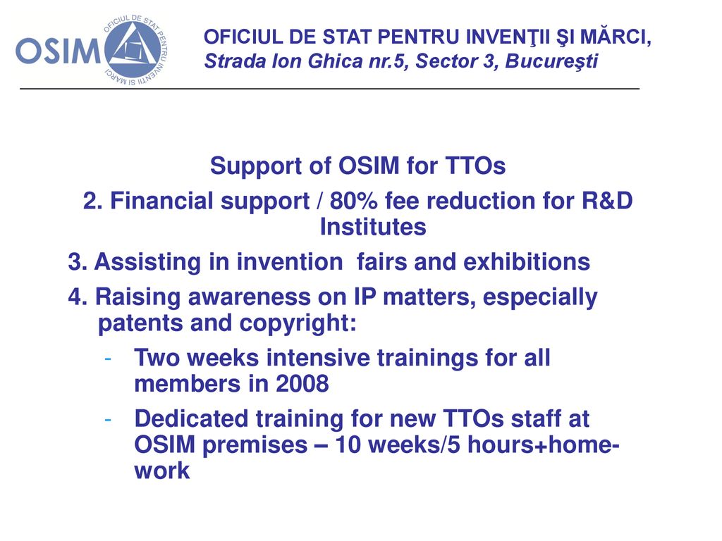 Support of OSIM for TTOs