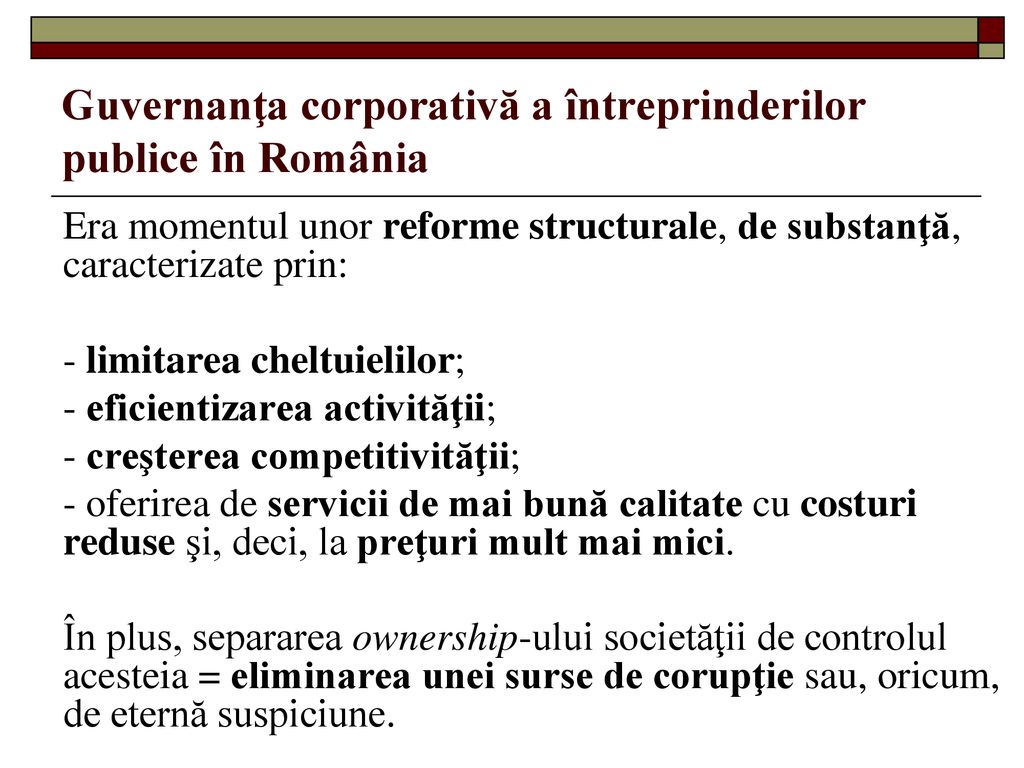 Guvernanţa corporativă a întreprinderilor publice în România