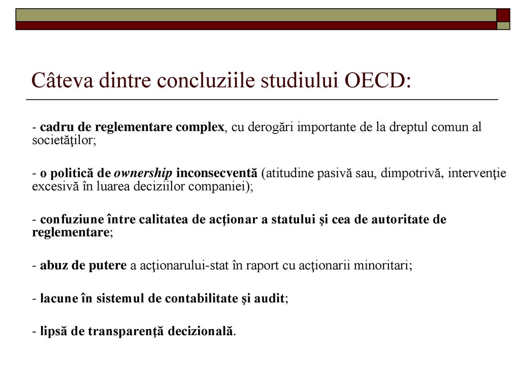 Câteva dintre concluziile studiului OECD: