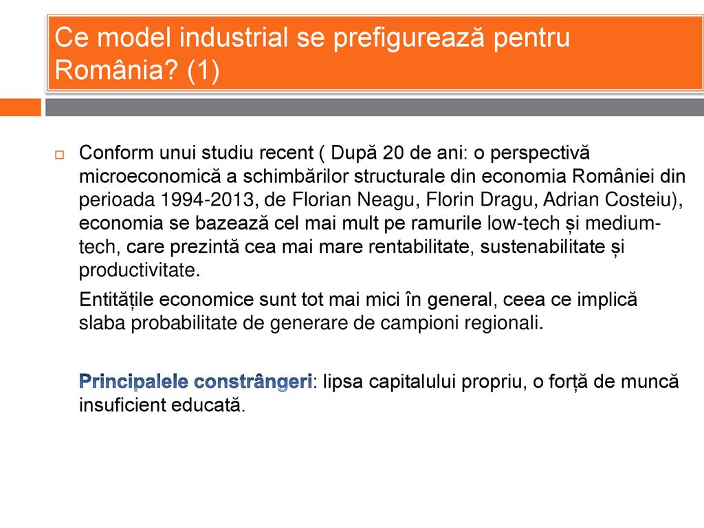 Ce model industrial se prefigurează pentru România (1)
