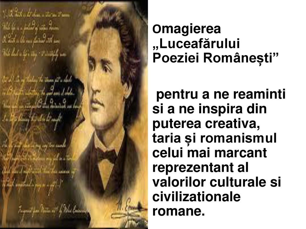 Omagierea „Luceafărului Poeziei Românești