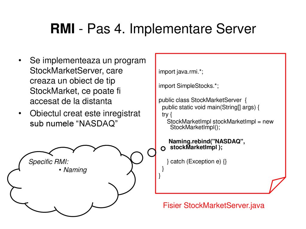 RMI - Pas 4. Implementare Server