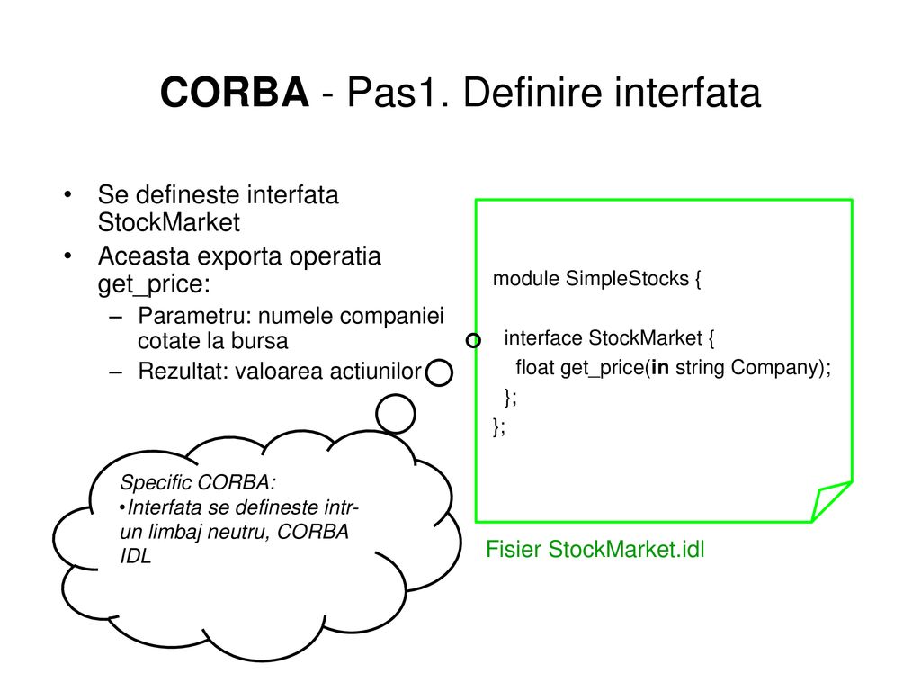 CORBA - Pas1. Definire interfata