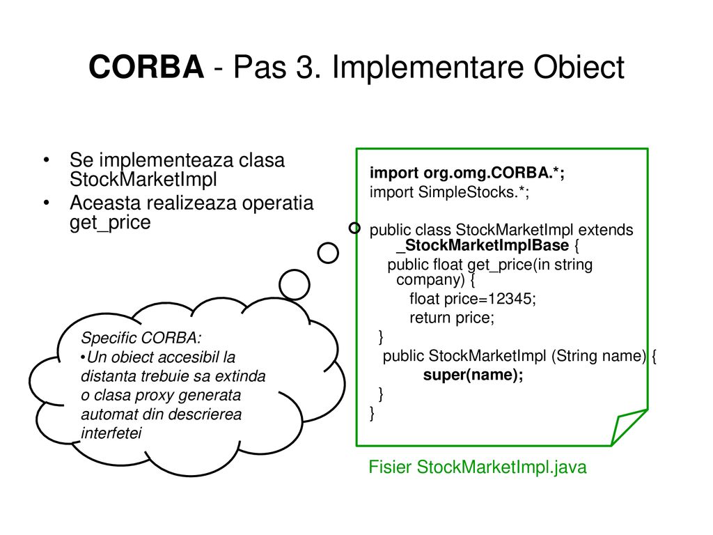 CORBA - Pas 3. Implementare Obiect