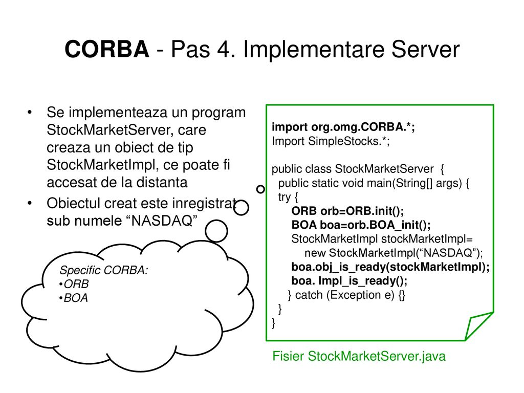 CORBA - Pas 4. Implementare Server