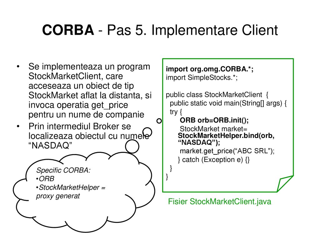 CORBA - Pas 5. Implementare Client