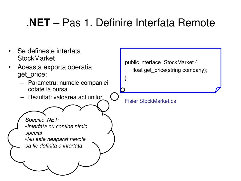 .NET – Pas 1. Definire Interfata Remote