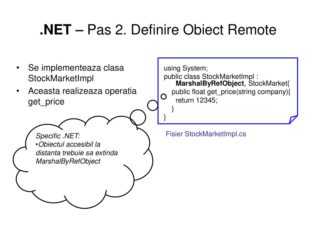 .NET – Pas 2. Definire Obiect Remote