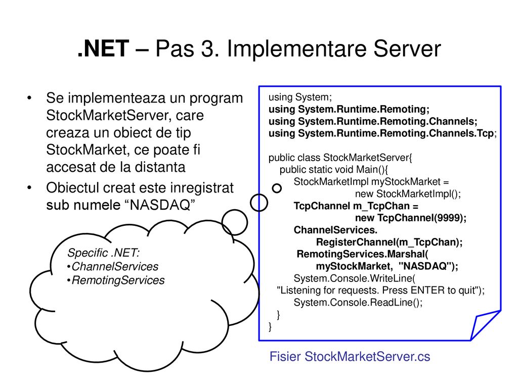 .NET – Pas 3. Implementare Server