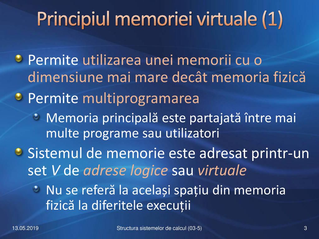 Principiul memoriei virtuale (1)