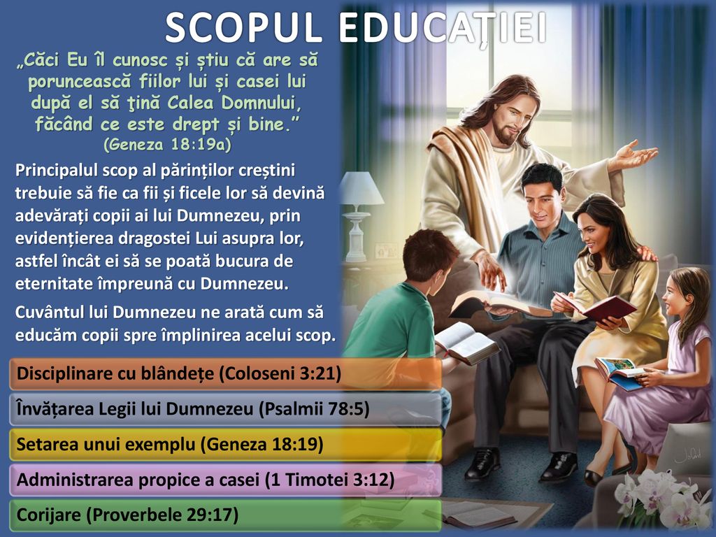 SCOPUL EDUCAȚIEI Disciplinare cu blândețe (Coloseni 3:21)