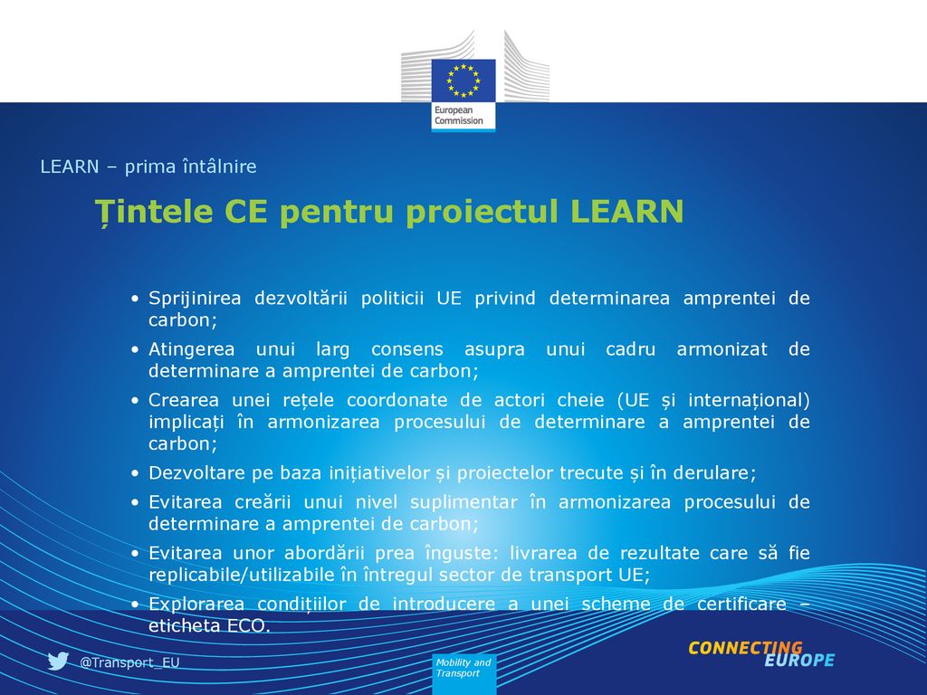 Țintele CE pentru proiectul LEARN