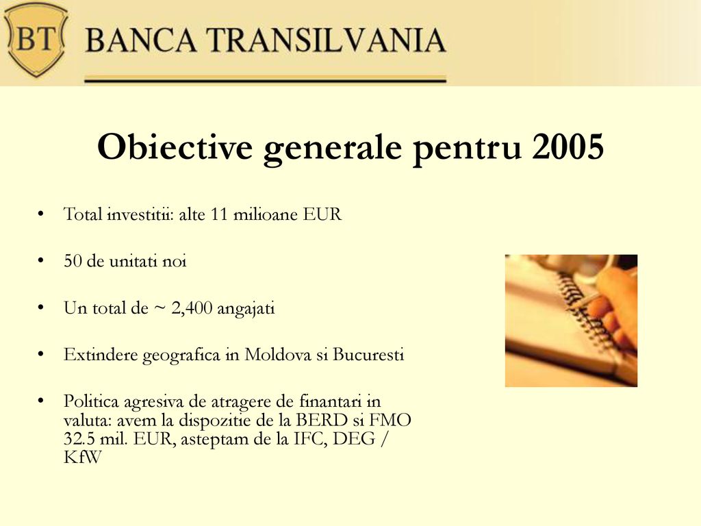 Obiective generale pentru 2005