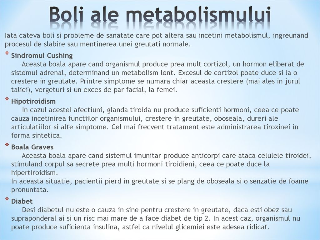 Boli ale metabolismului