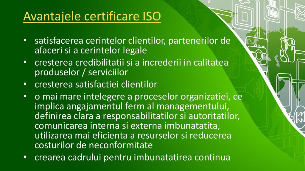 Avantajele certificare ISO