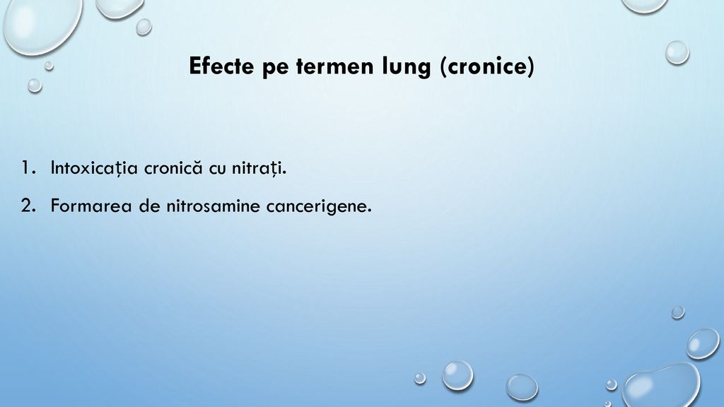 Efecte pe termen lung (cronice)