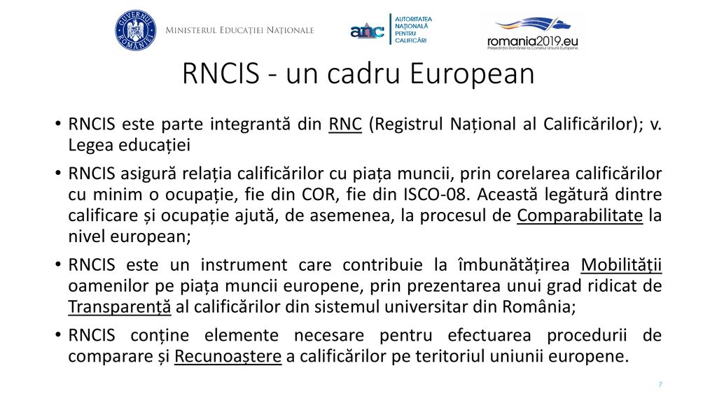 RNCIS - un cadru European