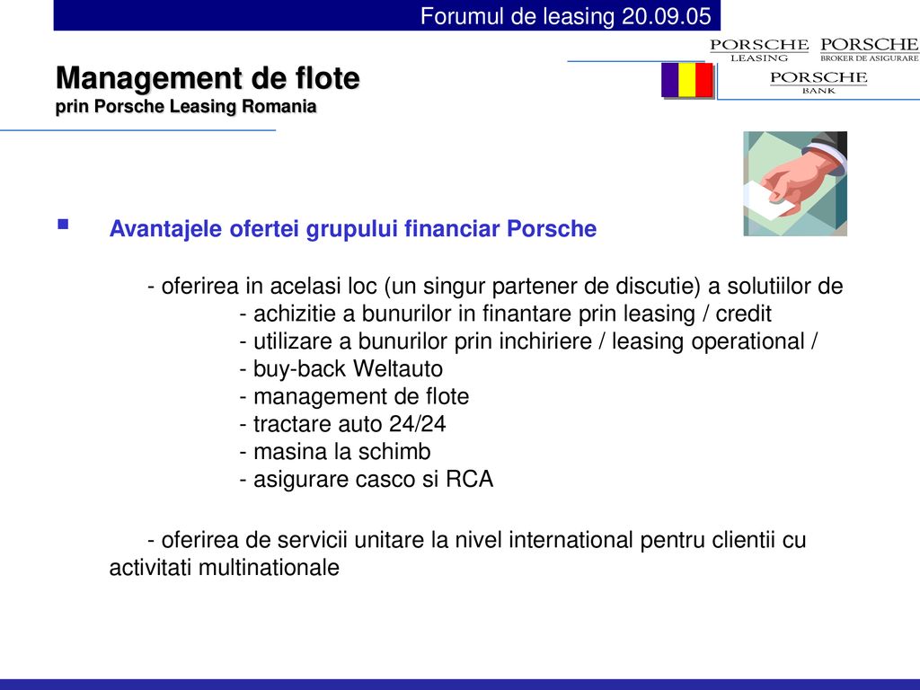 Management de flote Avantajele ofertei grupului financiar Porsche