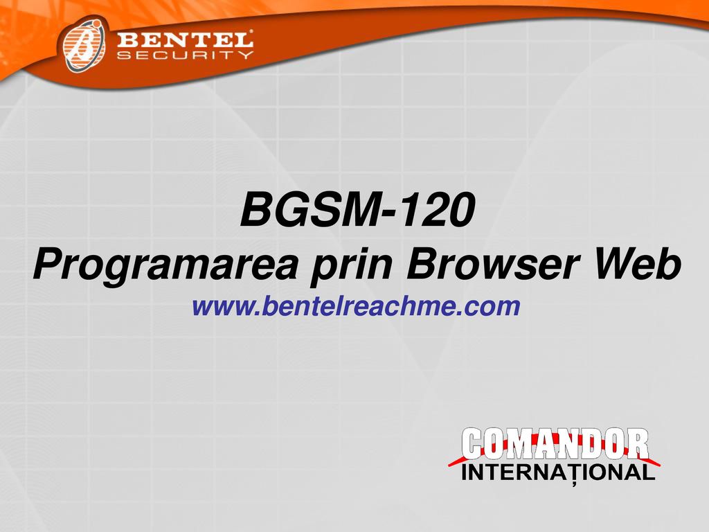 BGSM-120 Programarea prin Browser Web