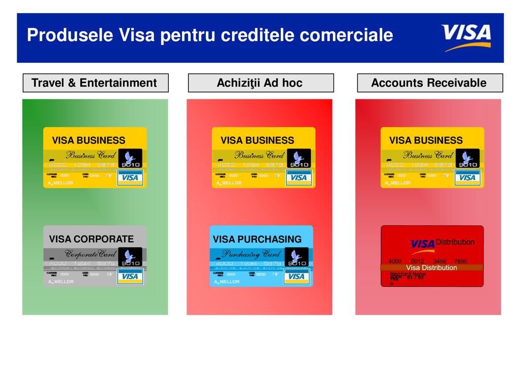 Produsele Visa pentru creditele comerciale