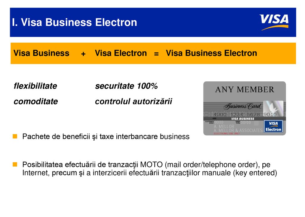 I. Visa Business Electron