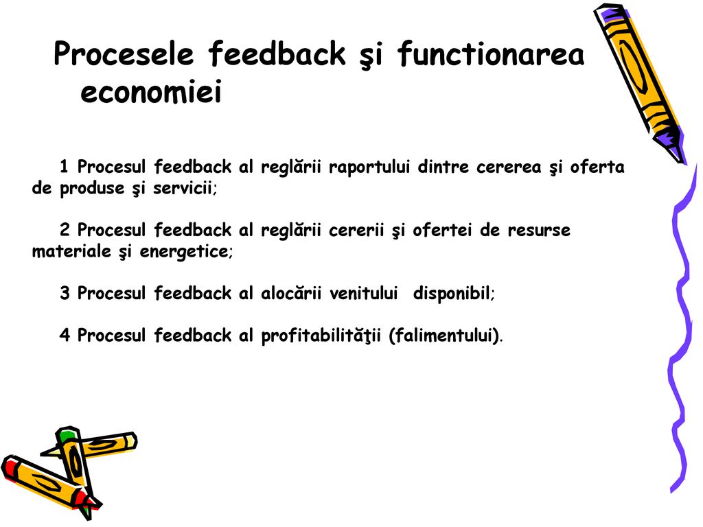 Procesele feedback şi functionarea economiei