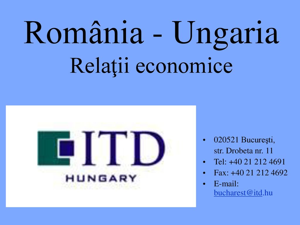 România - Ungaria Relaţii economice