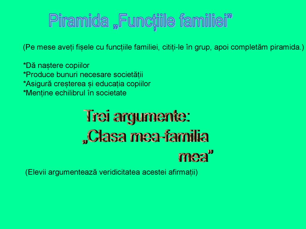 Piramida „Funcțiile familiei