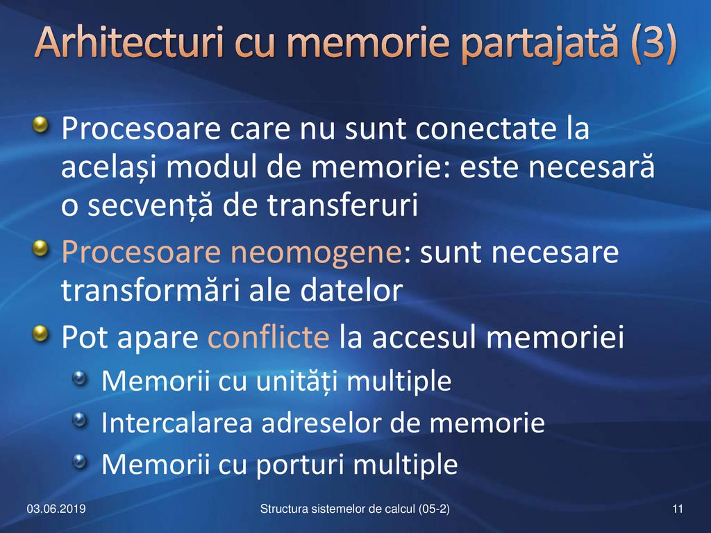 Arhitecturi cu memorie partajată (3)