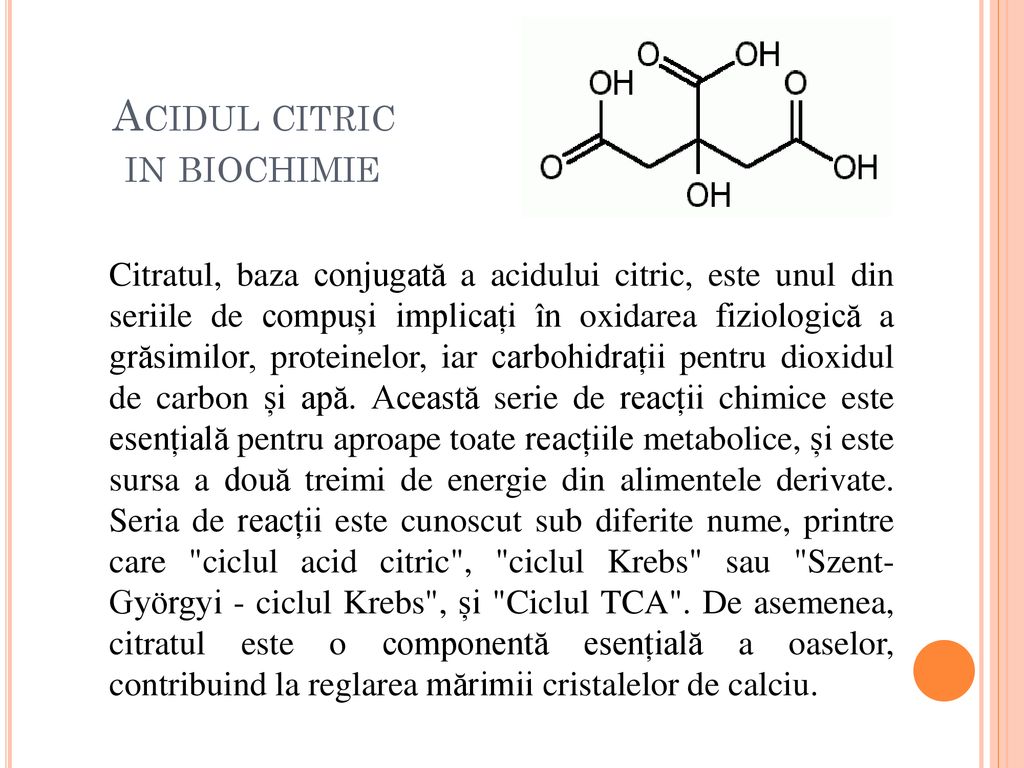 Acidul citric in biochimie
