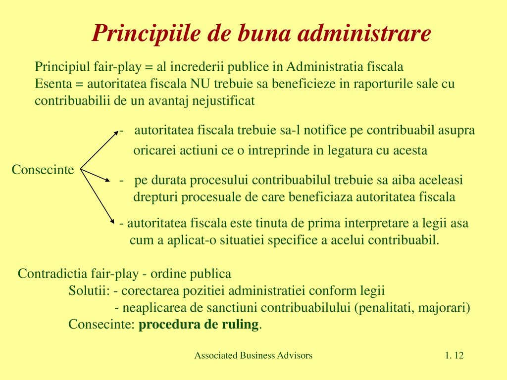 Principiile de buna administrare