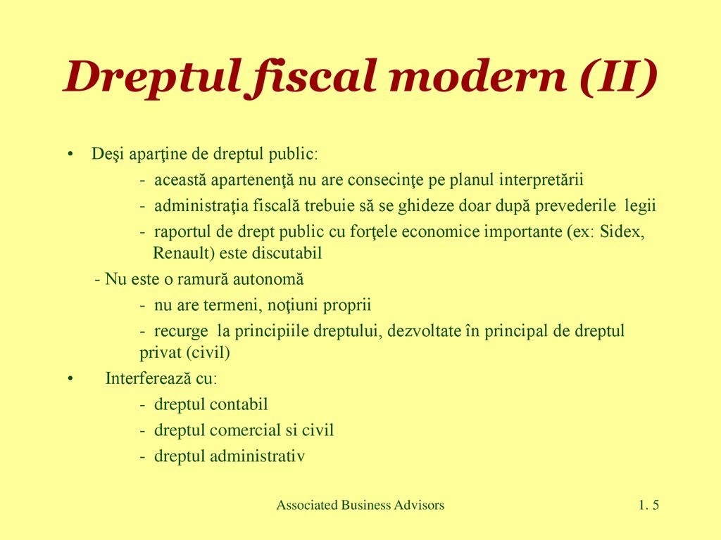 Dreptul fiscal modern (II)