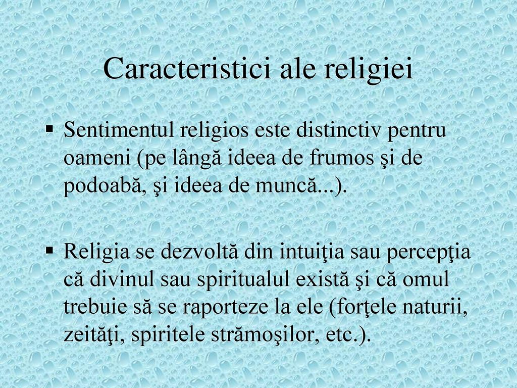 Caracteristici ale religiei