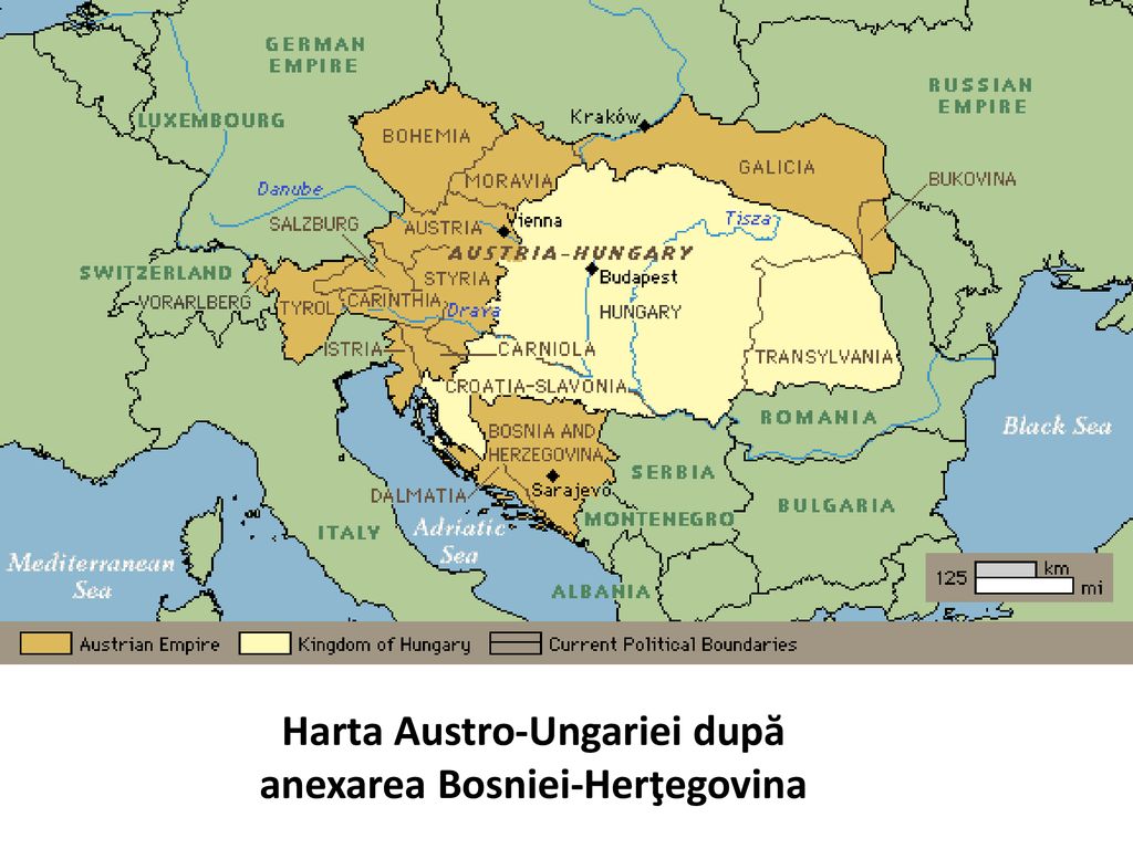 Harta Austro-Ungariei după anexarea Bosniei-Herţegovina