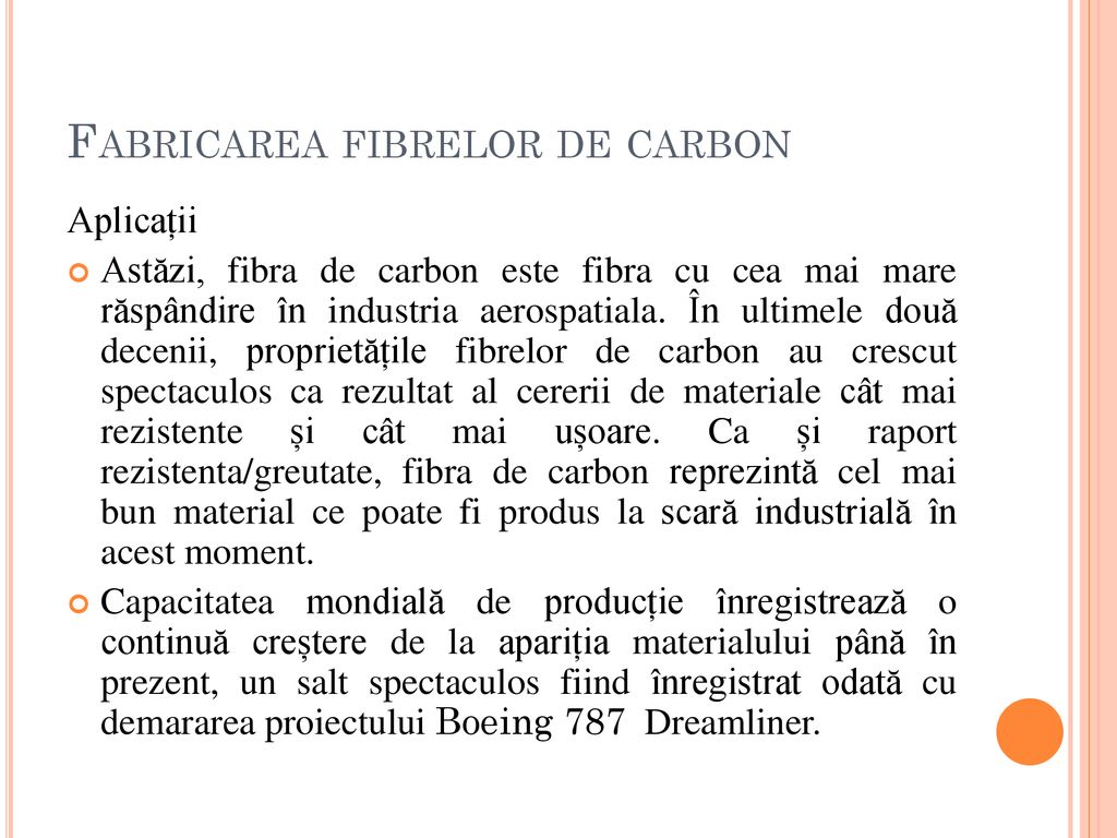 Fabricarea fibrelor de carbon